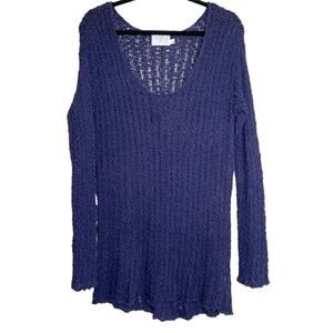 Michael Stars Purple Loose Knit 100% Cotton Scoop Neck Sweater XS